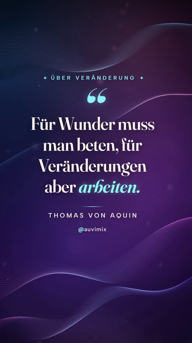 vimix: „Für Wunder muss man beten, für Veränderungen aber arbeiten.“ – Thomas von Aquin