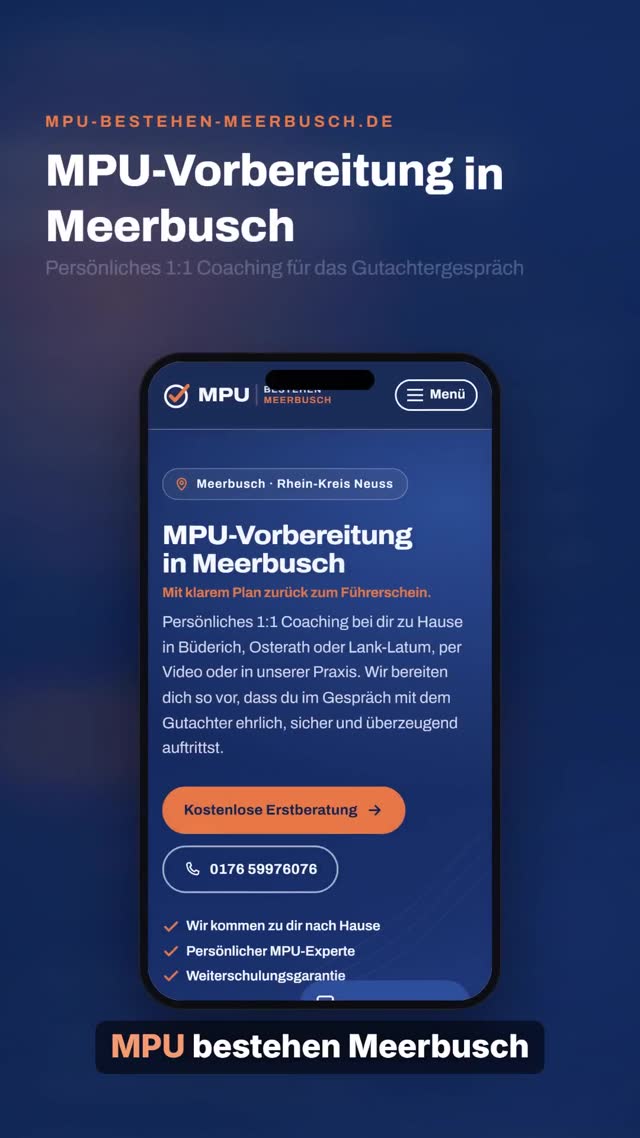 vimix: Erklärvideo: MPU bestehen Meerbusch – MPU-Vorbereitung im 1:1 Coaching