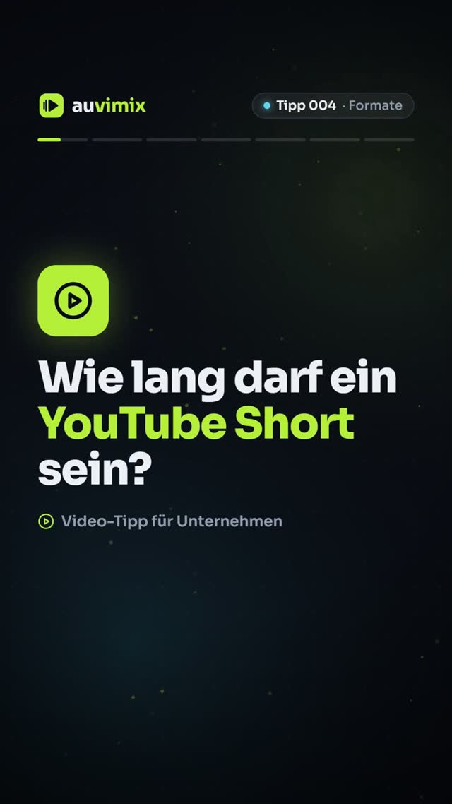 vimix: YouTube-Shorts-Format: Größe und maximale Länge