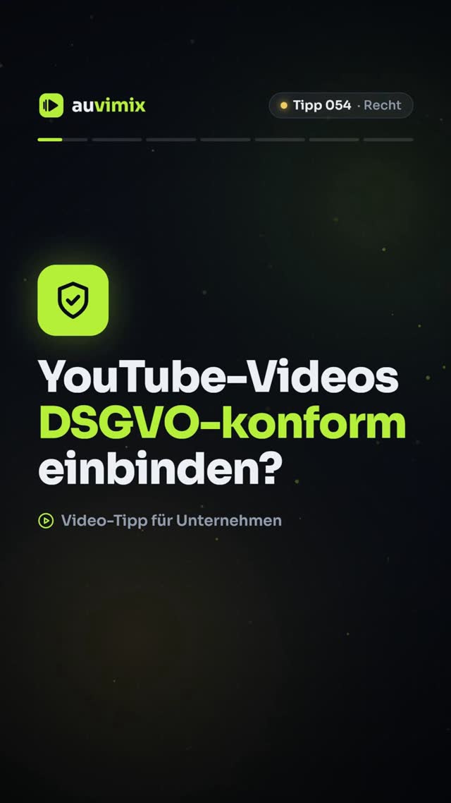 vimix: YouTube-Video DSGVO-konform einbinden: Zwei-Klick-Lösung erklärt