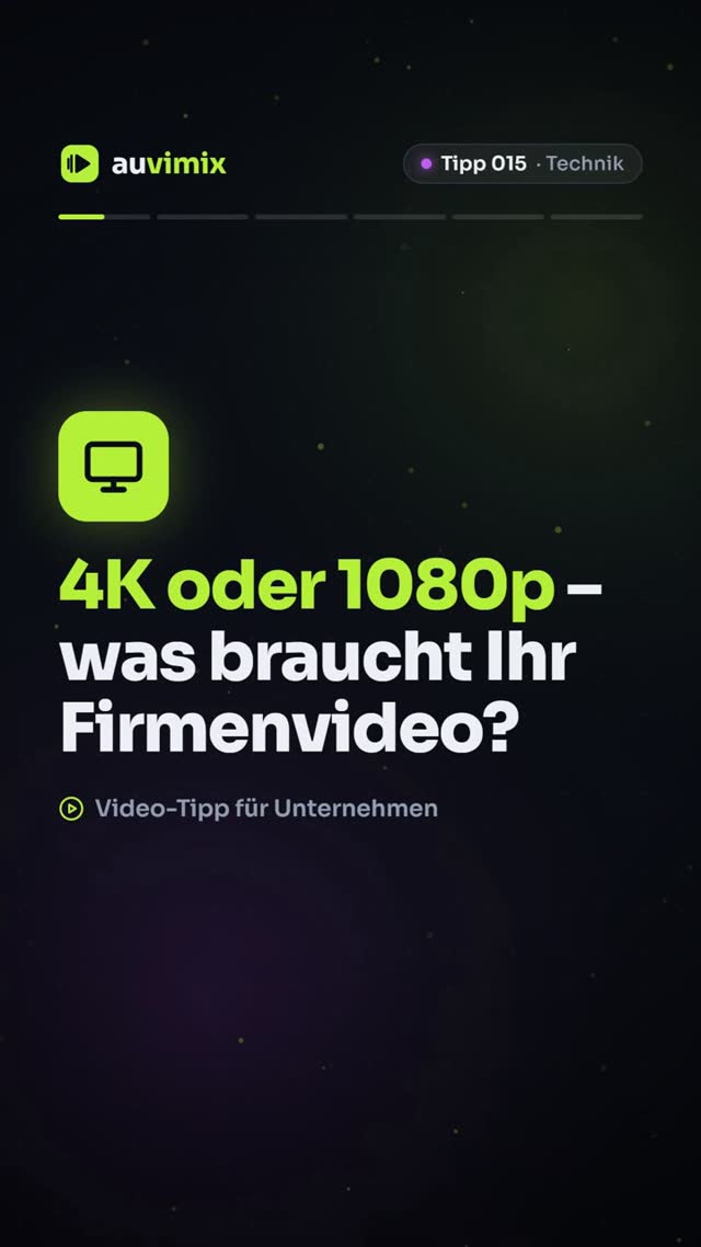 vimix: 4K oder 1080p: Was braucht ein Firmenvideo wirklich?