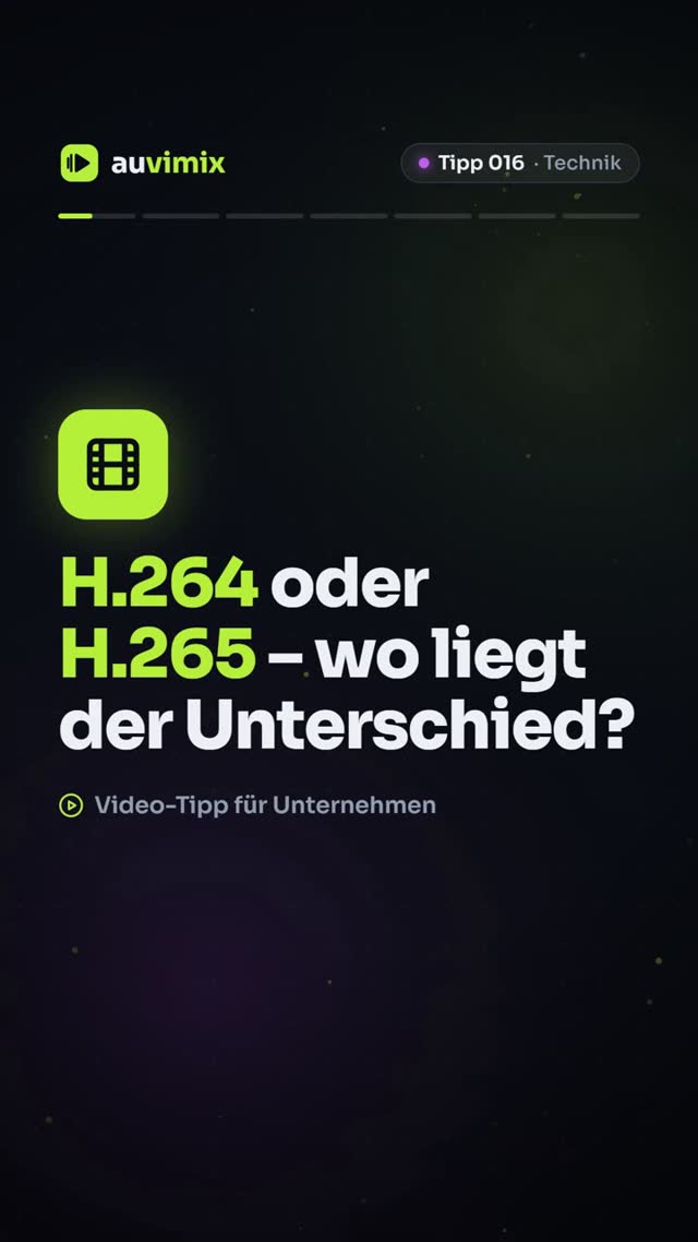 vimix: H.264 oder H.265 (HEVC): der Unterschied einfach erklärt
