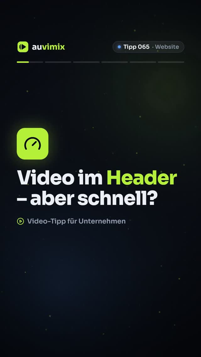 vimix: Hintergrundvideo im Header: So bleibt die Website schnell