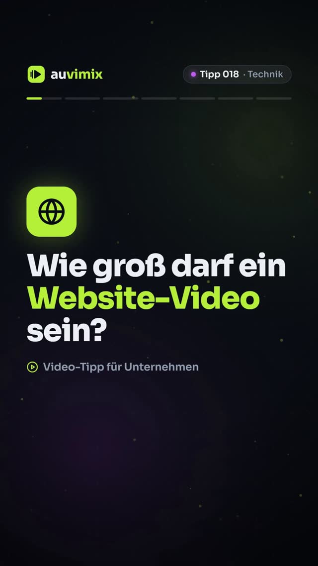 vimix: Wie groß darf ein Video auf der Website sein?