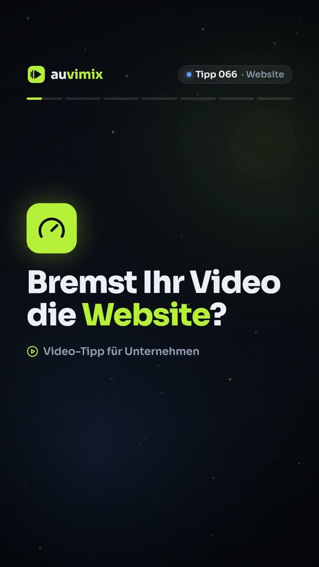 vimix: Video-Ladezeit verbessern: Poster, Lazy Loading, Dateigröße