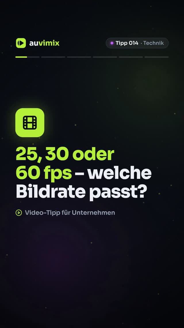vimix: 25, 30 oder 60 fps: Welche Bildrate ist richtig?