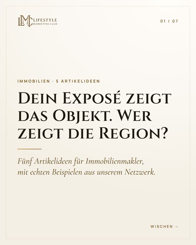Post: Dein Exposé zeigt das Objekt. Wer zeigt die Region?