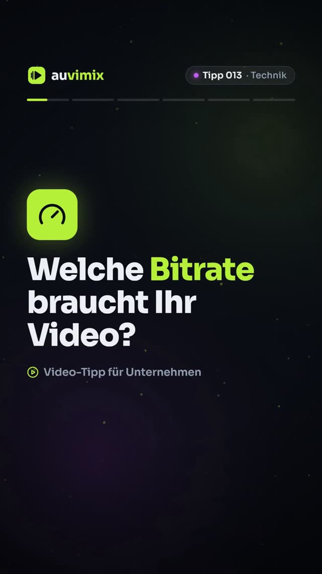 vimix: Welche Bitrate für 1080p- und 4K-Videos? Richtwerte im Überblick